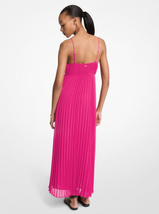 Pleated Georgette Maxi Dress
