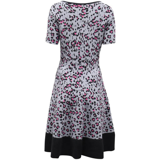 Leopard Print Dress in Purple Viscose