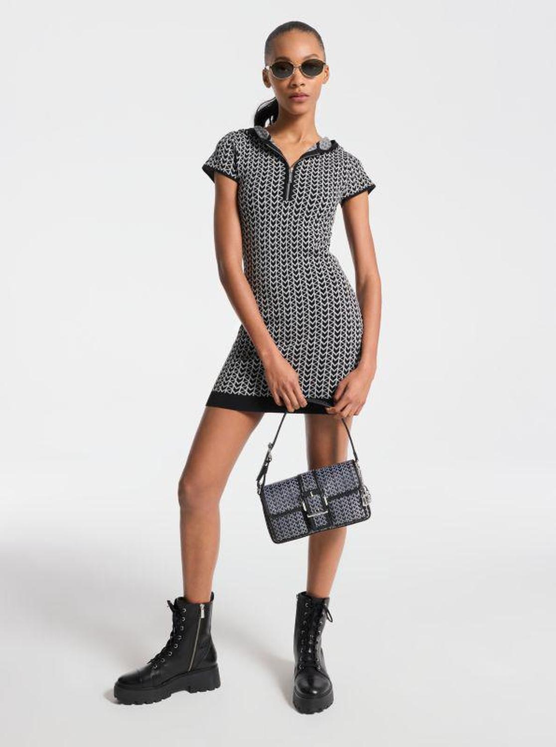 MK2000 Logo Jacquard Hoodie Dress