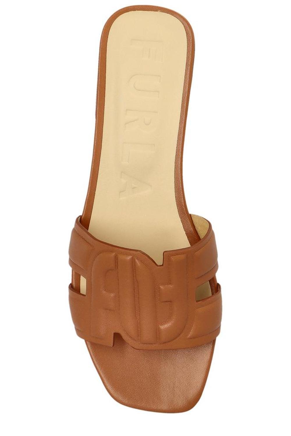 Furla Logo Embossed Slides
