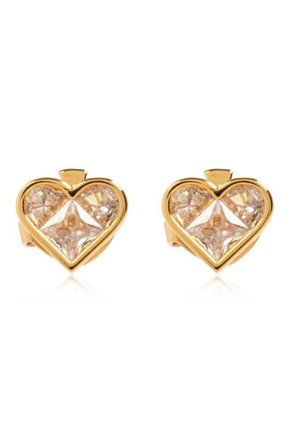 Kate Spade Crystal Heart Stud Earrings