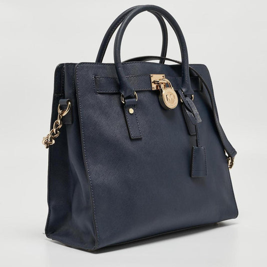 Michael Michael Kors Navy Leather Large Hamilton North South Tote