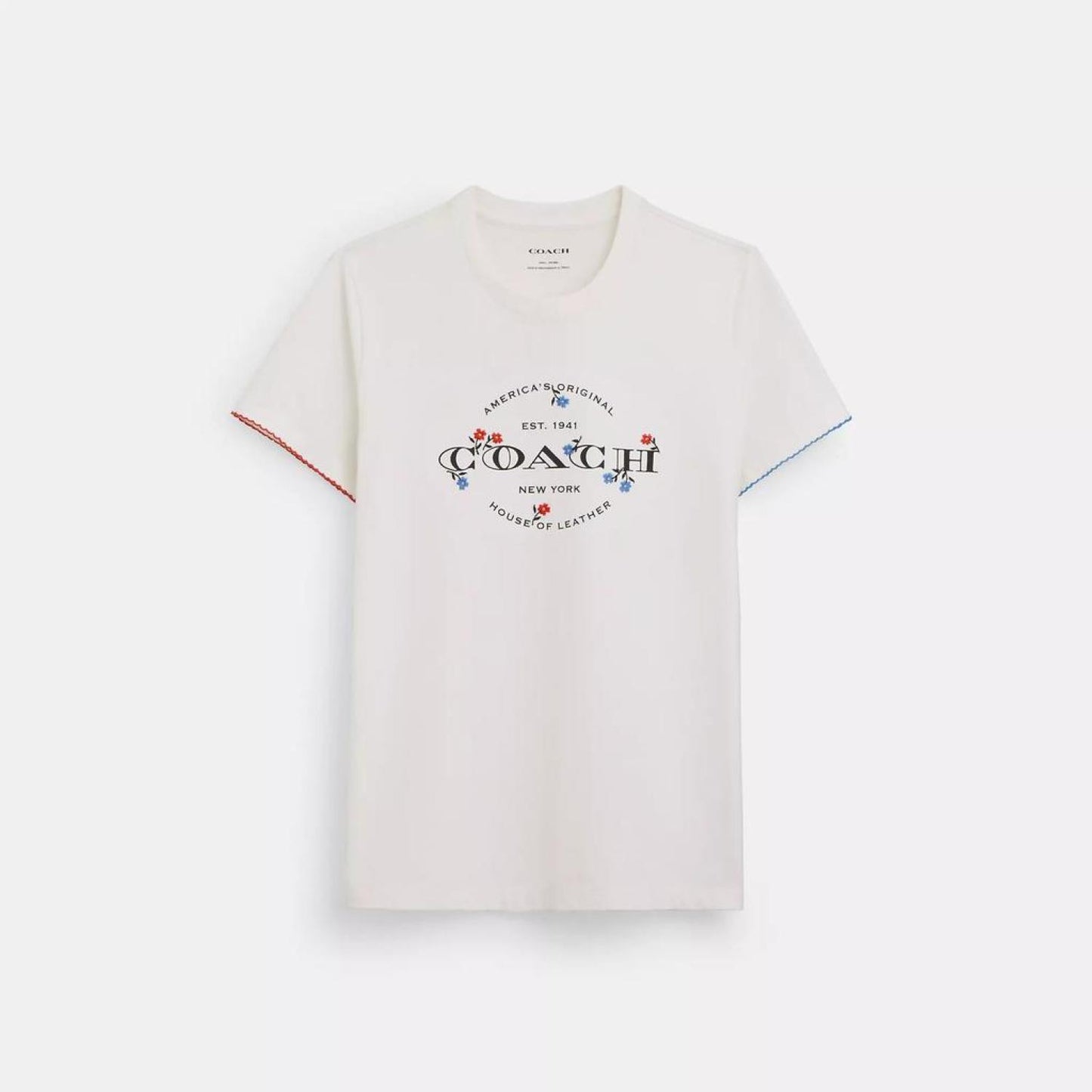 Coach Outlet Floral T Shirt In Organic Cotton