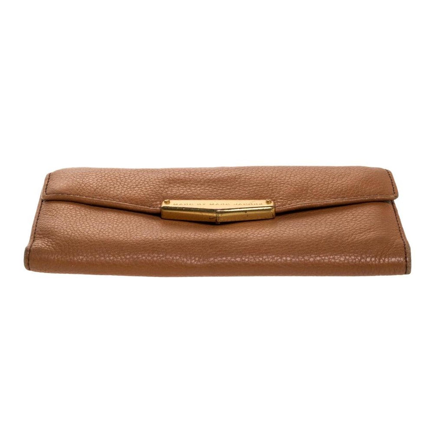Marc By Marc Jacobs Tan Soft Leather Flap Trifold Continental Wallet
