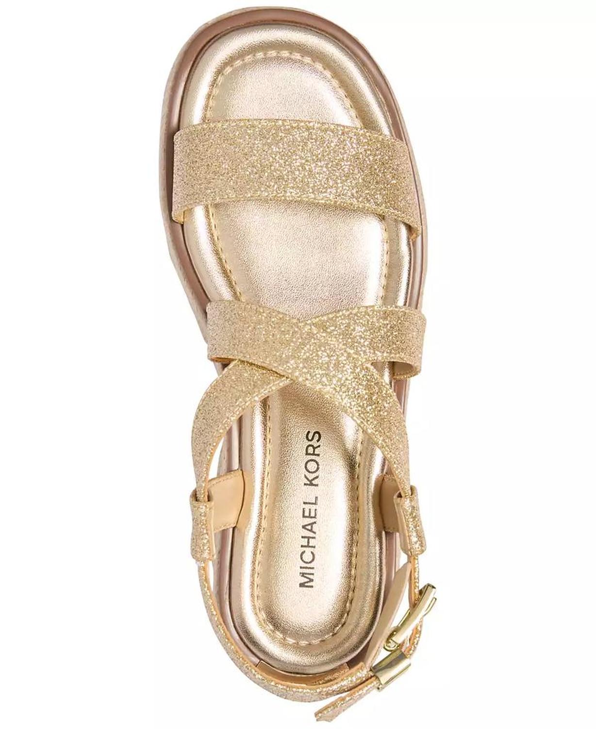 MICHAEL Lynn Leather Buckled Espadrille Sandals