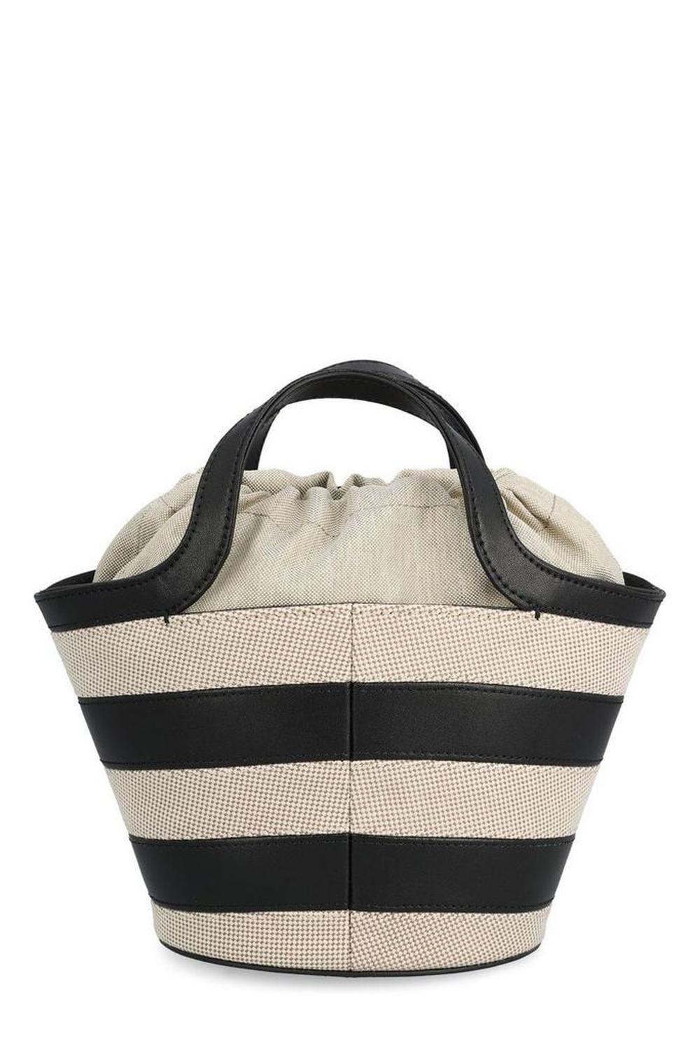 Furla Striped Drawstring Tote Bag