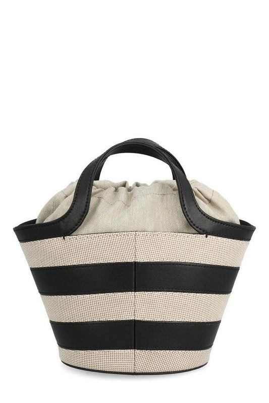 Furla Striped Drawstring Tote Bag