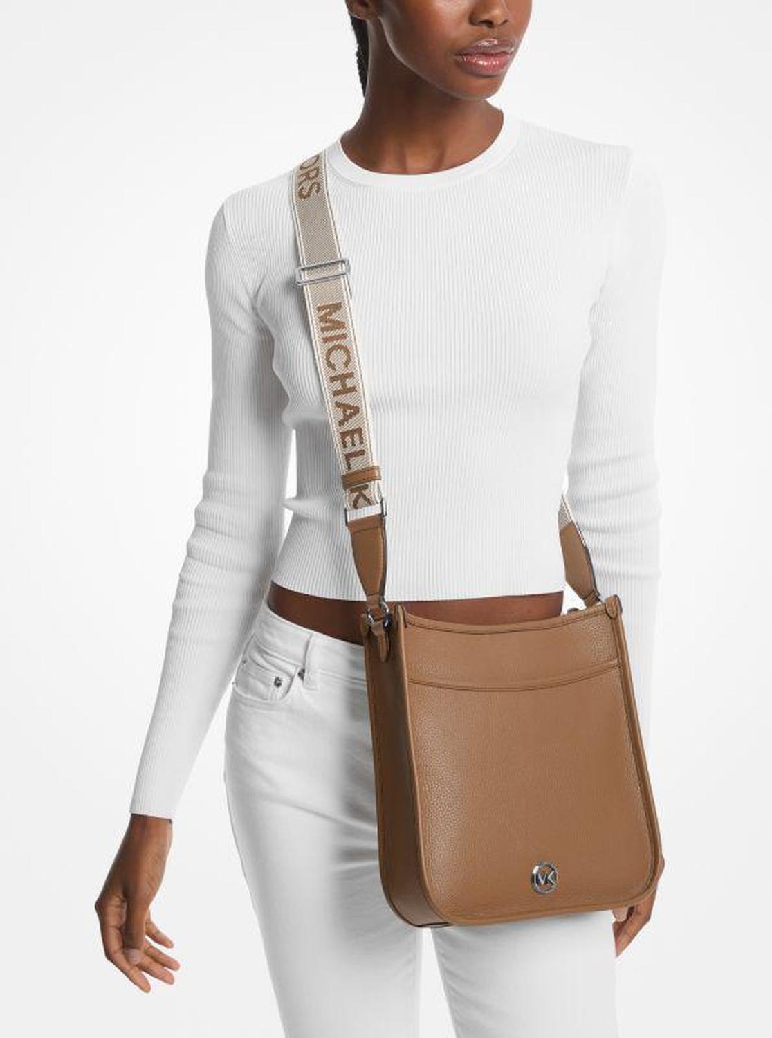 Luisa Large Pebbled Leather Messenger Bag