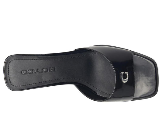 Sculpted C Leather Block Heel Sandals