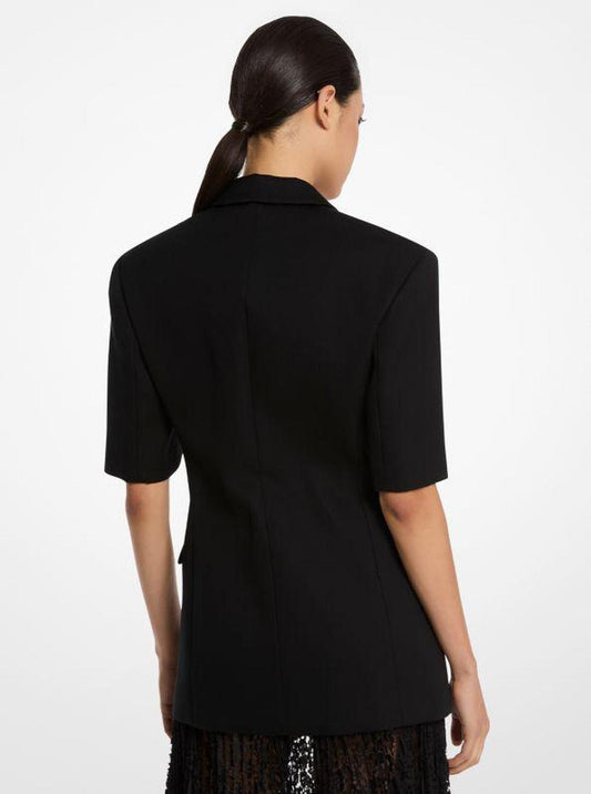 Cotton Blend Short-Sleeve Jacket