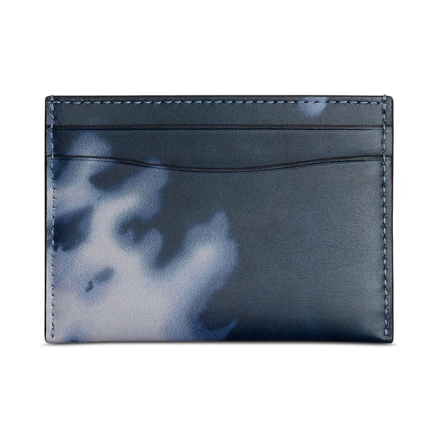 Essential Leather Card Case with Tie-Dye Print