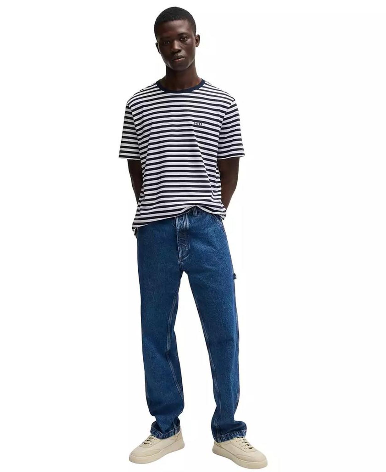 Men's Cotton Relaxed-Fit Striped T-Shirt