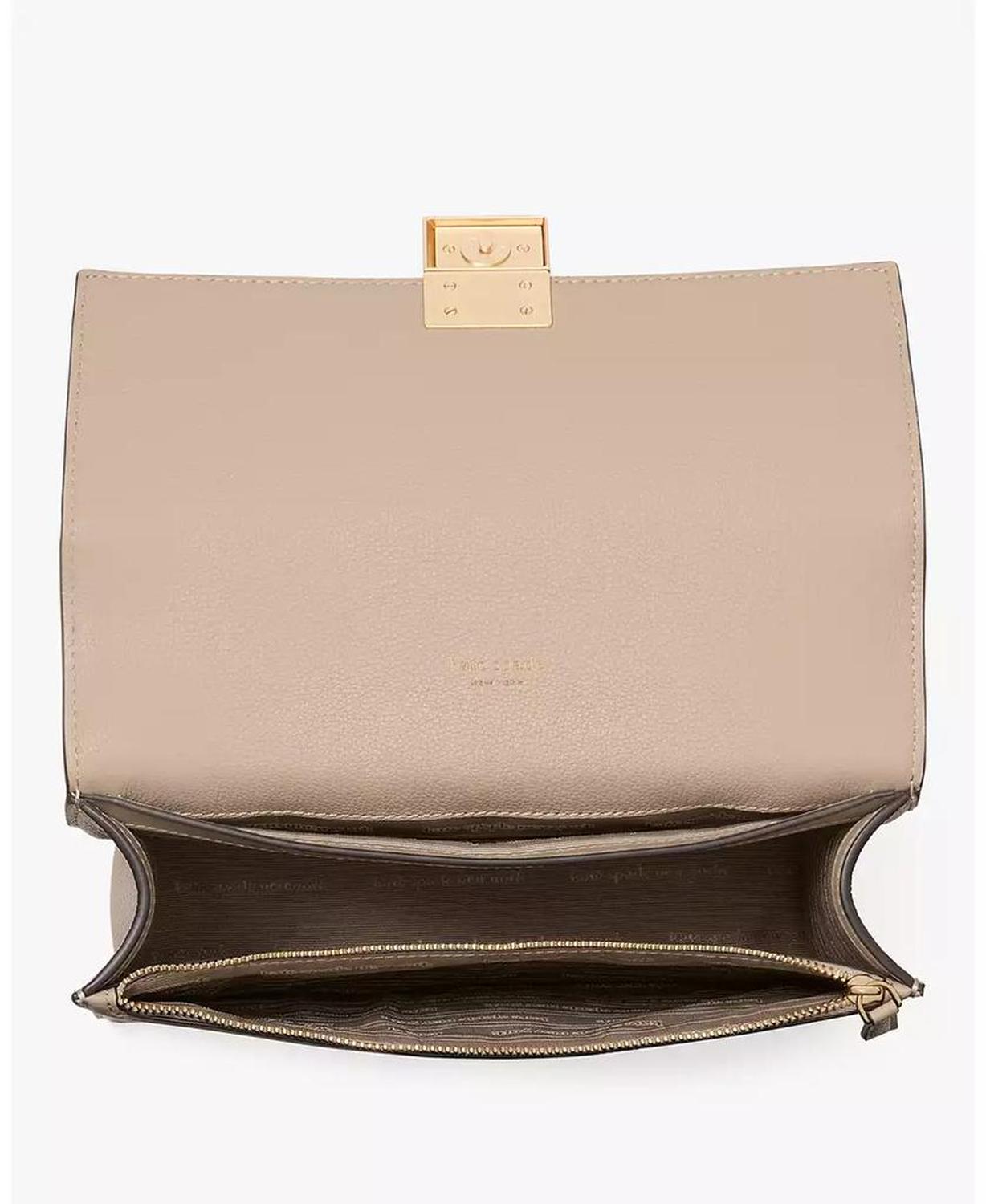 Deco Pebbled Leather Chain Shoulder Bag