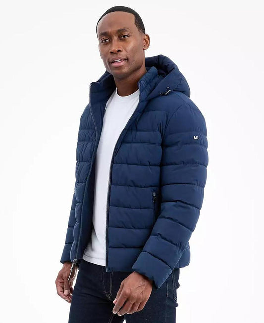 Men's Dressy Hooded Stretch Packable Jacket