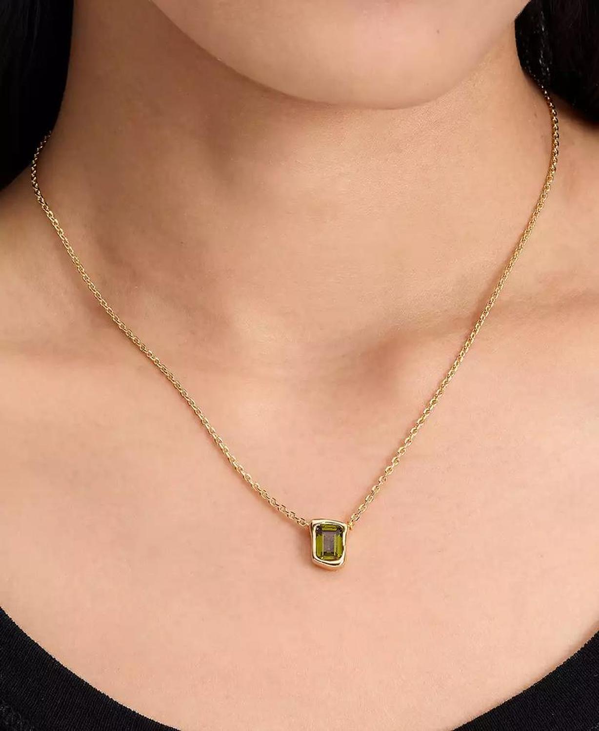 Cubic Zirconia Pendant Necklace, 16" + 3" extender