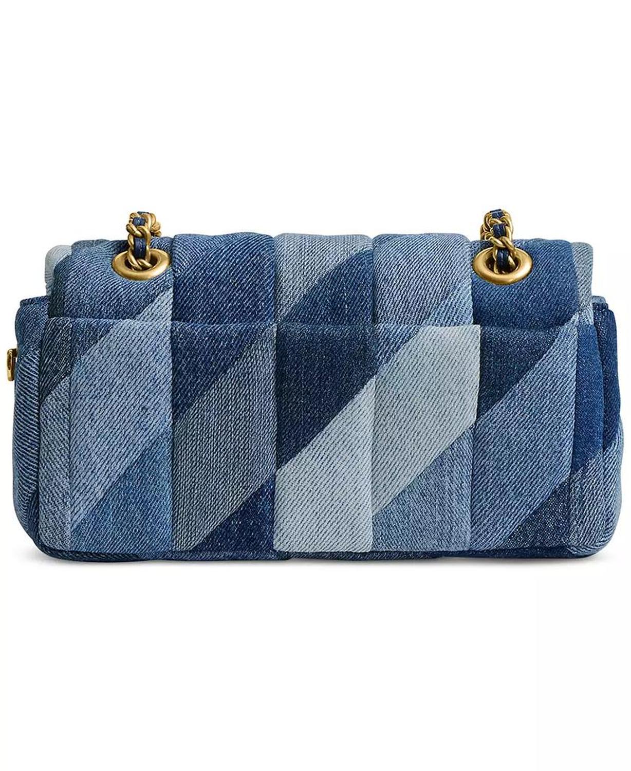 Tabby Mini Denim Shoulder Bag 20 with Patchwork Quilting