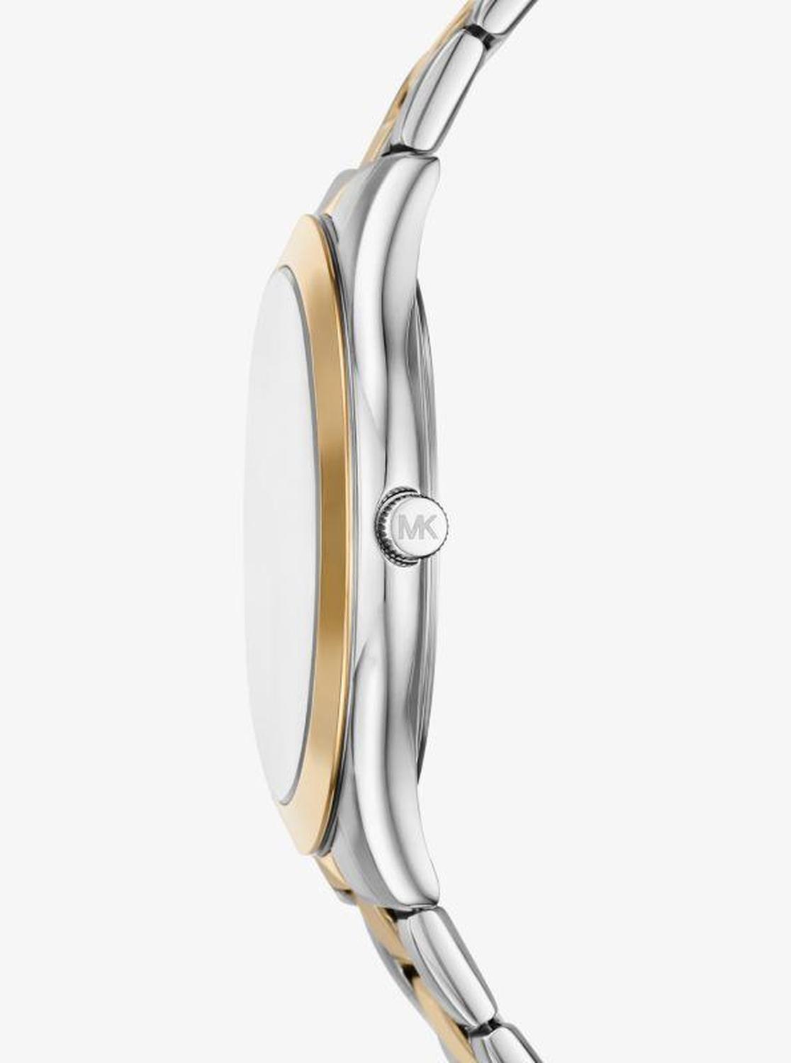 Oversized Aspyn Two-Tone Watch and Leather Card Case Gift Set