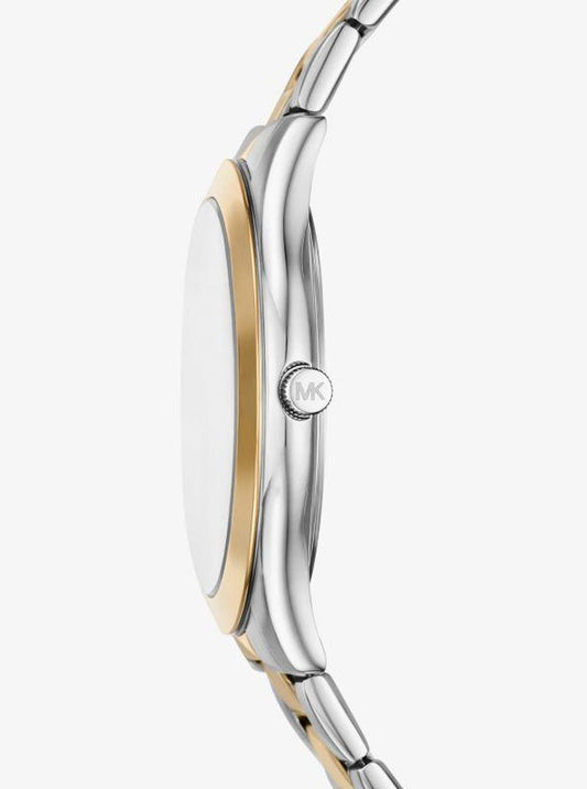 Oversized Aspyn Two-Tone Watch and Leather Card Case Gift Set