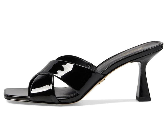 Clara 40S3CLMS1L-001 Mule Women's Black Leather Spool Heel JOBB1316