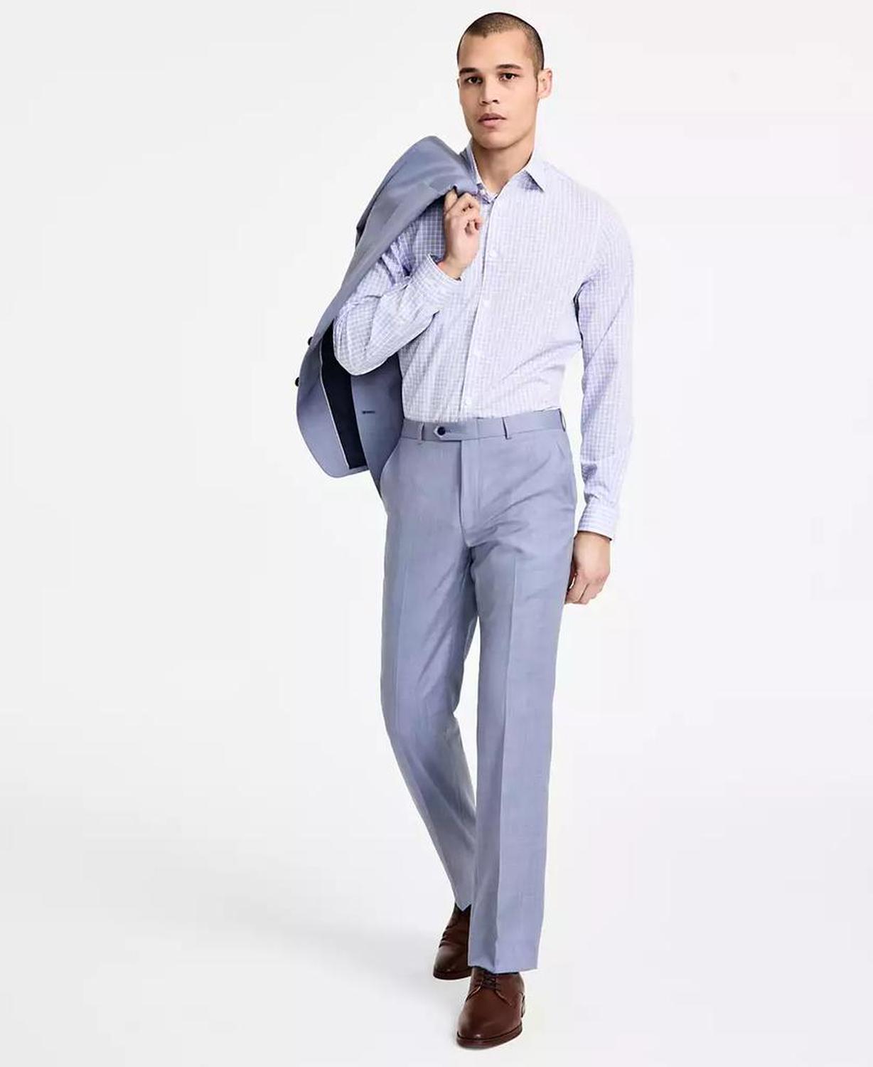 Men's Classic Fit Wool Blend Suit Pant