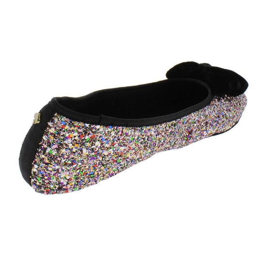 Sussex Womens Faux Fur Sequined Ballet Flats