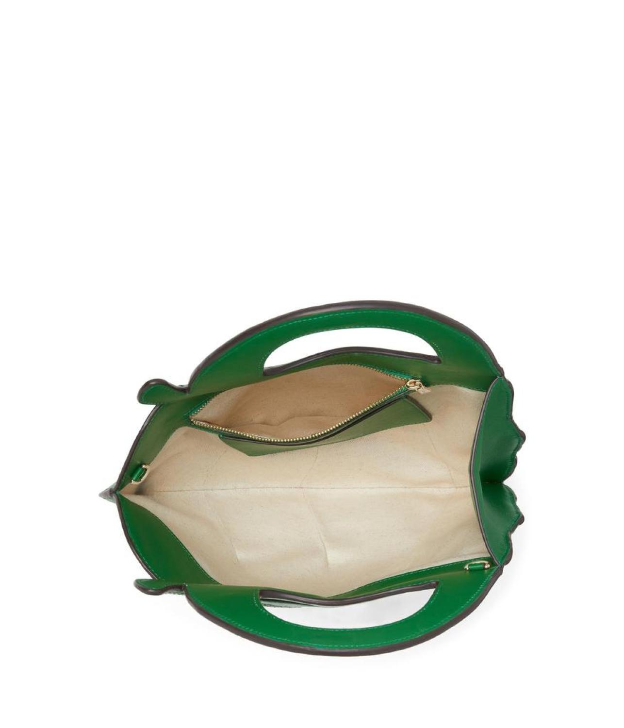Playa Leather And Straw 3D Leaf Tote