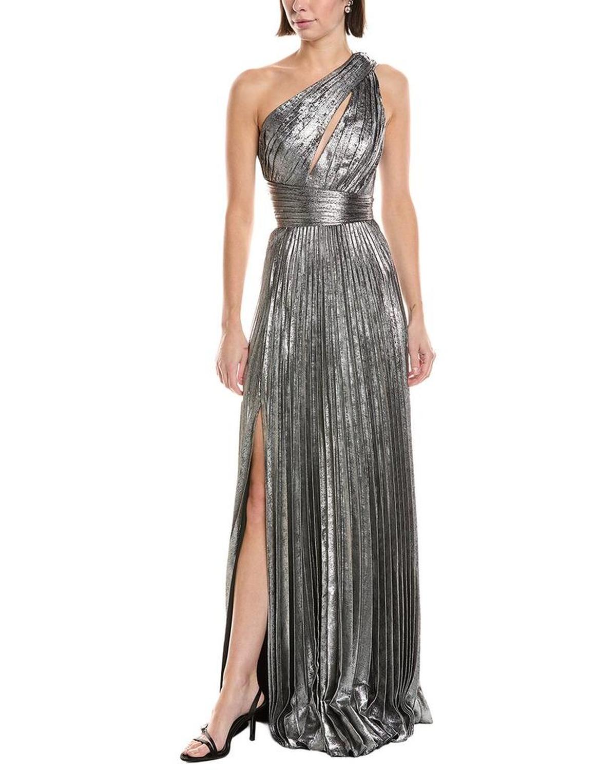 Metallic Lame One-Shoulder