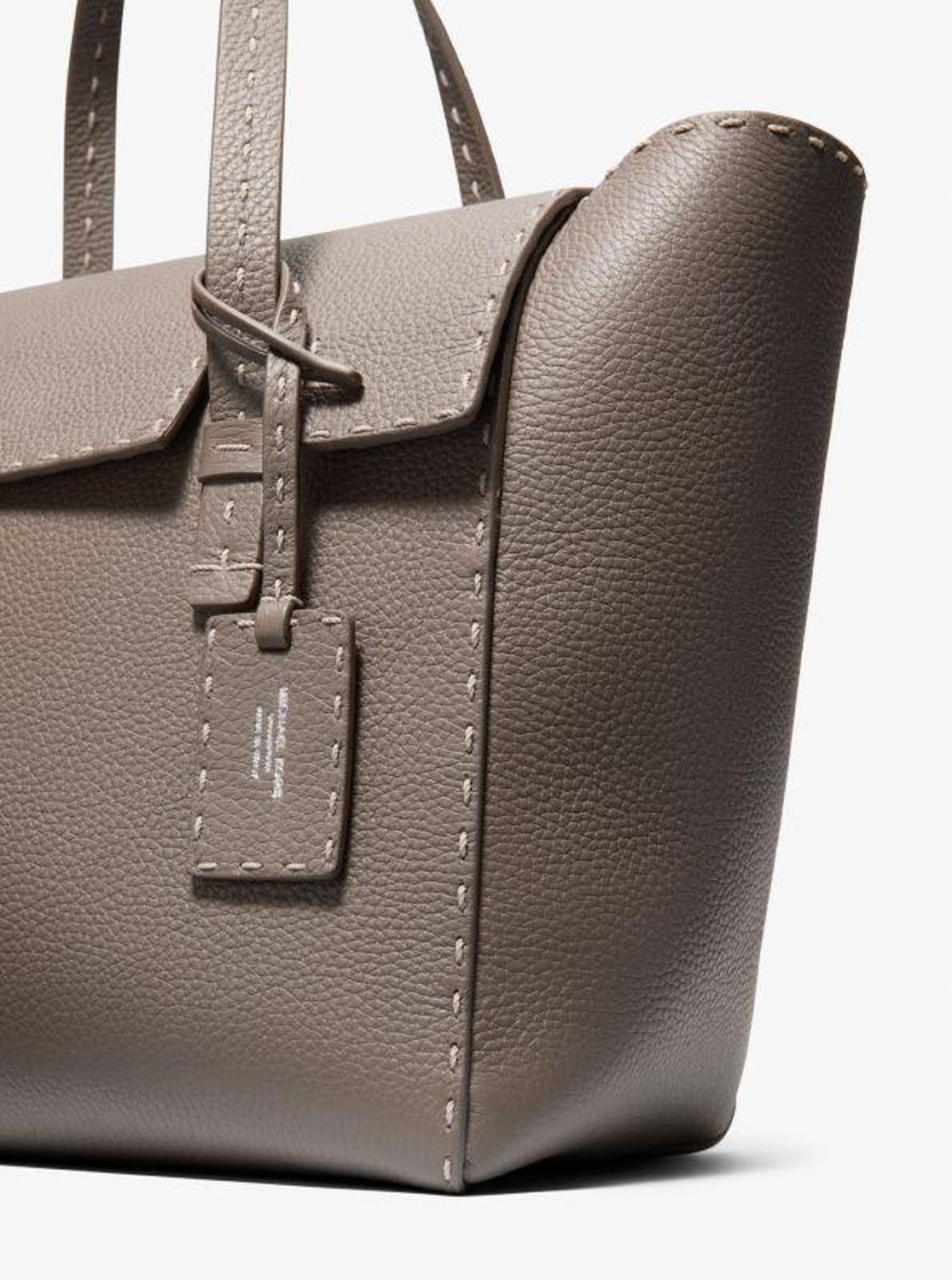 Sophia Hand-Stitched Pebbled Leather Satchel
