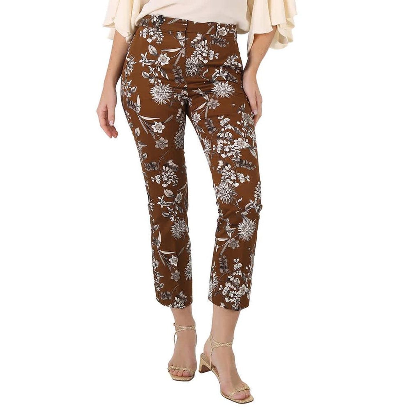 Scrivia Cropped Floral Stretch-cotton Pants