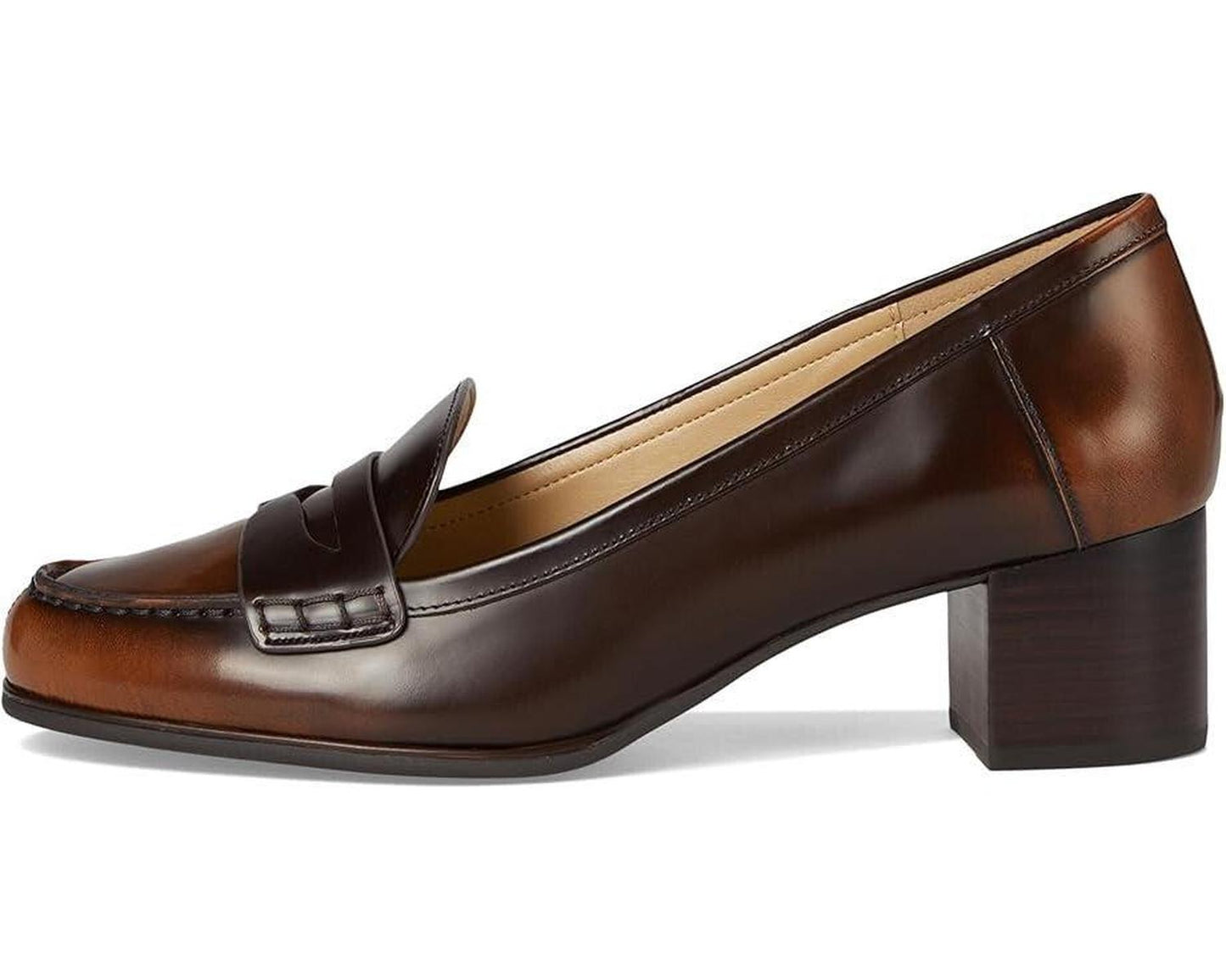 Frances Flex Pump Women's Luggage Leather Block Heel ZOGG665