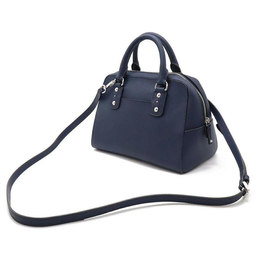 Leather Handbag 2WAY Navy