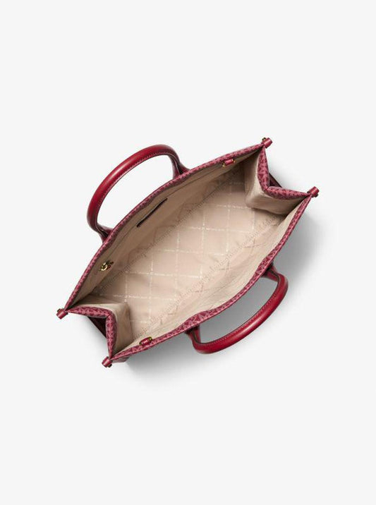 Mirella Medium Metallic Signature Logo Tote Bag