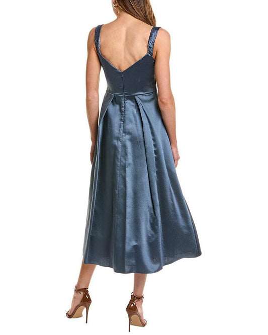 Silk-Blend Mikado Midi Dress