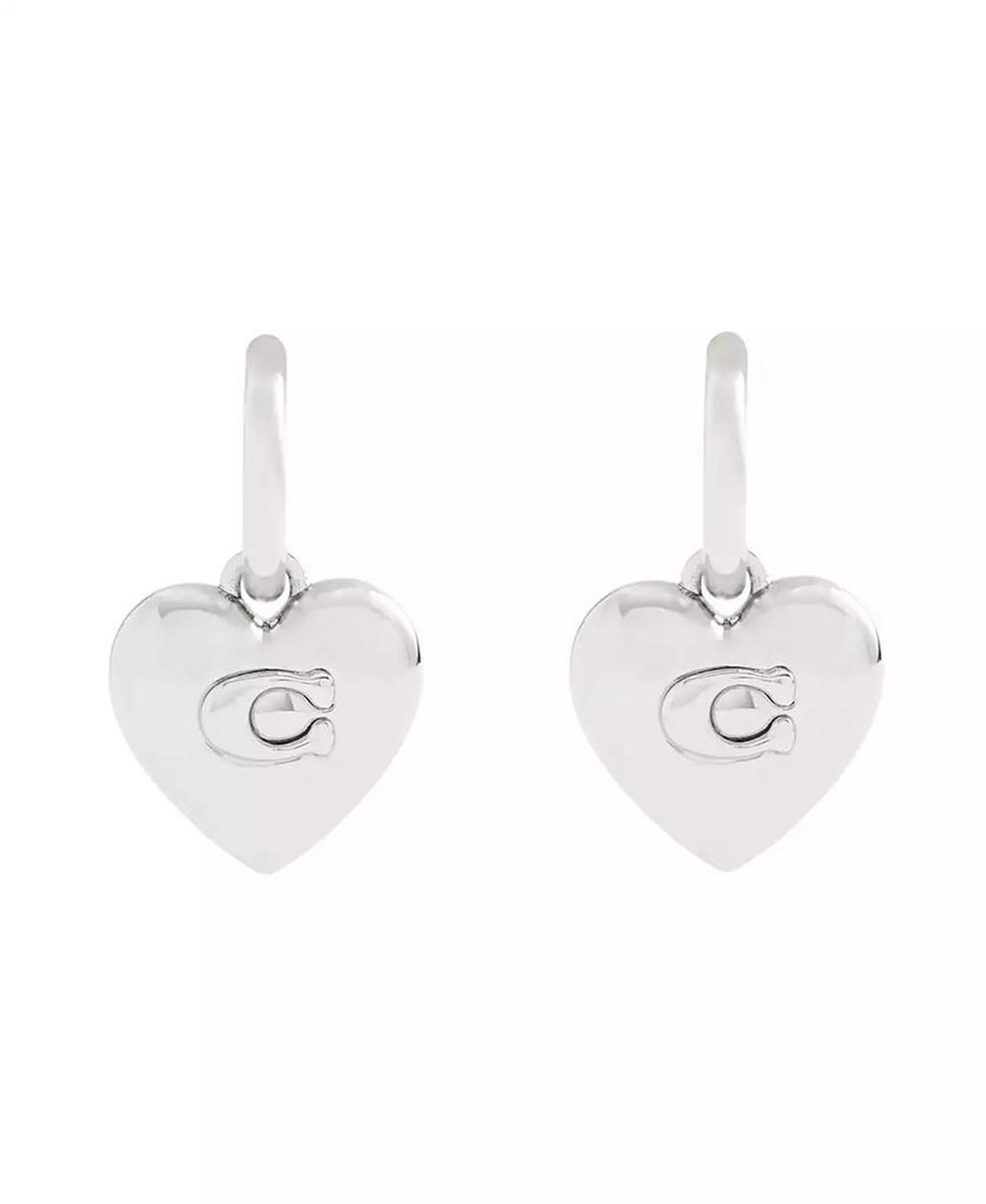 Signature Heart Charm Huggie Earrings