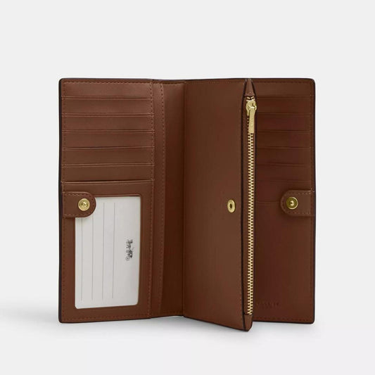 Coach Outlet Slim Zip Wallet In Signature Canvas With Floral Print