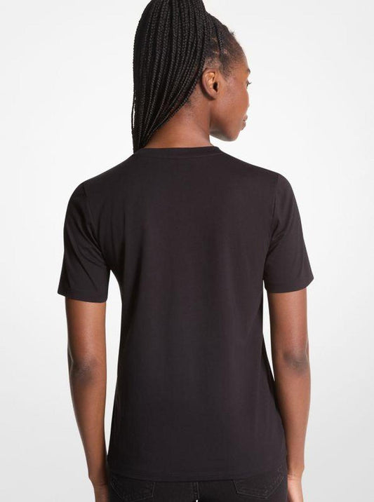 Studded Logo Charm Organic Cotton Jersey T-Shirt