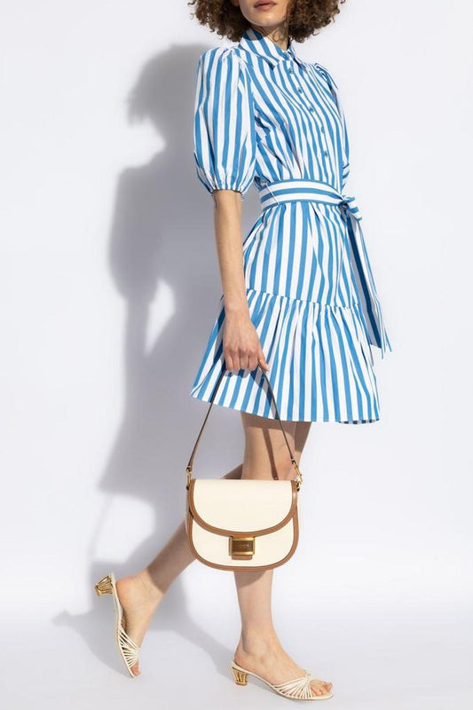 Kate Spade Striped Puff Sleeve Dress