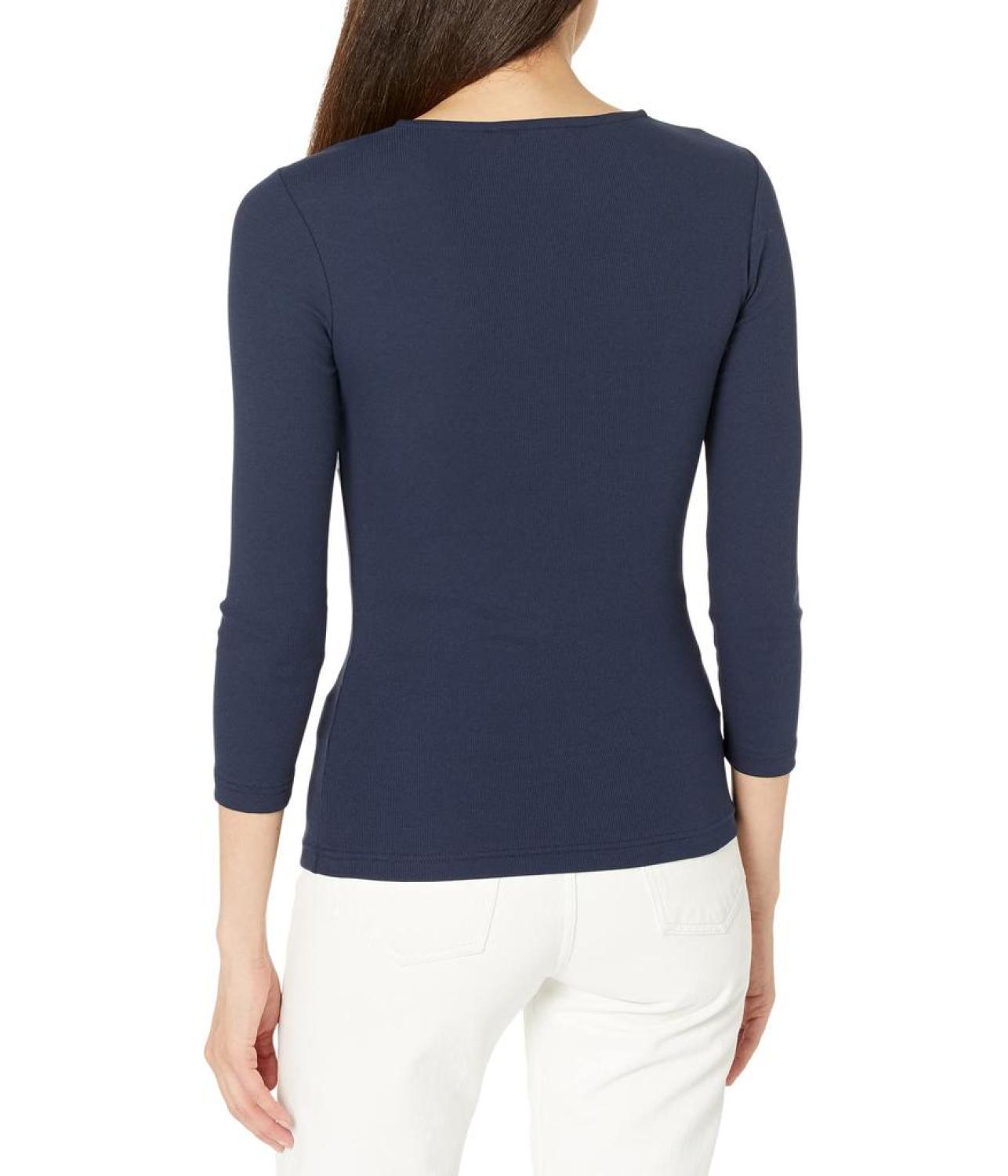 Ring-Front Rib-Knit Top