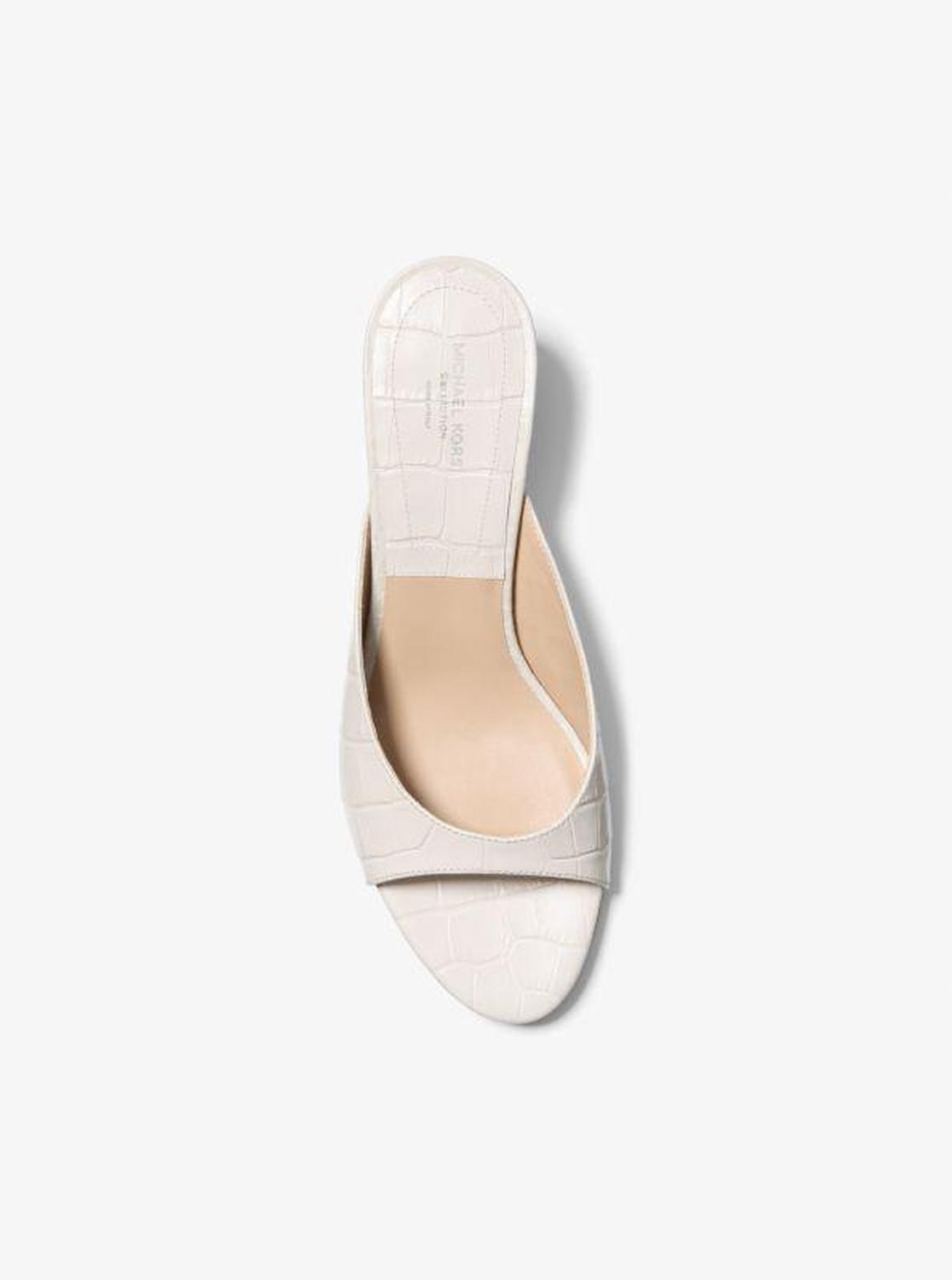Arianna Crocodile Embossed Leather Mule