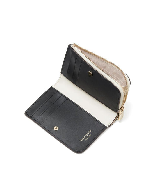 Ava Colorblocked Pebbled Leather Zip Bifold Wallet