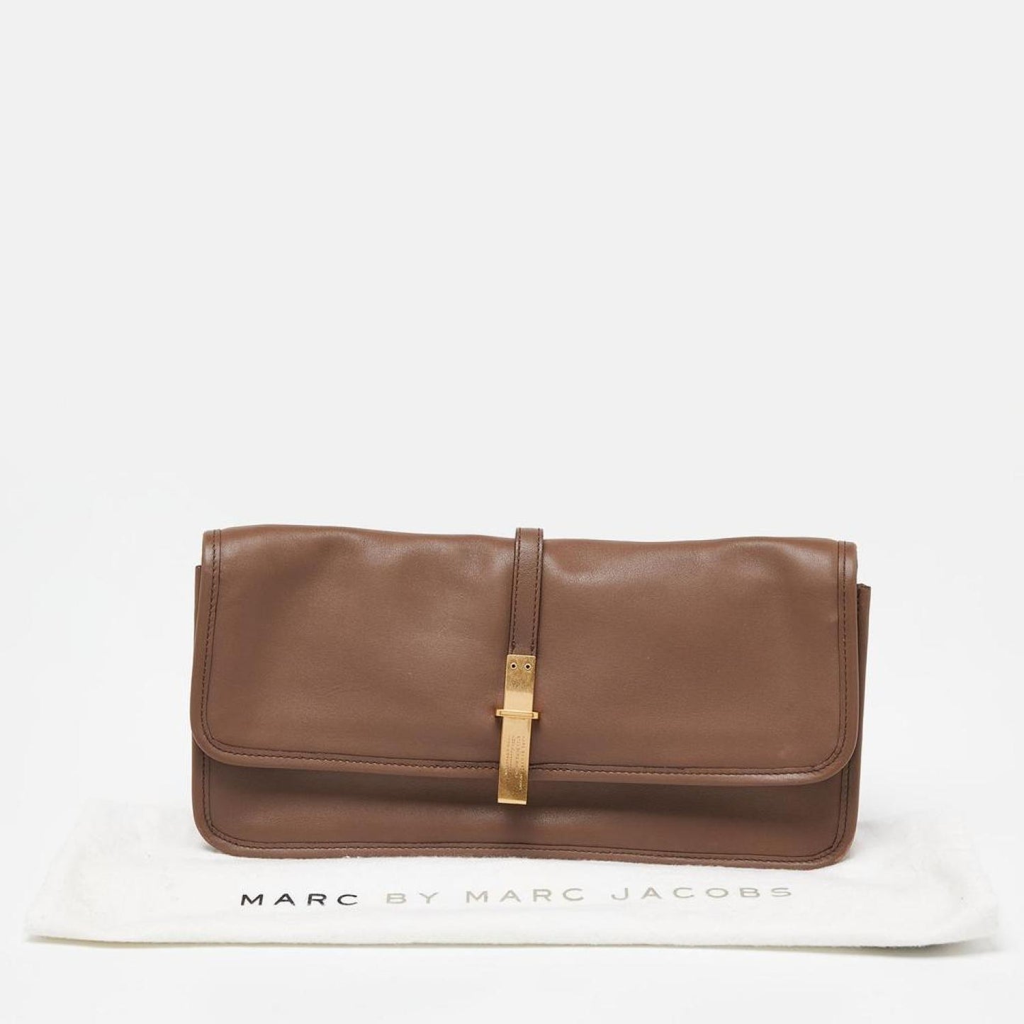 Marc By Marc Jacobs Leather Metal Flap Clutch