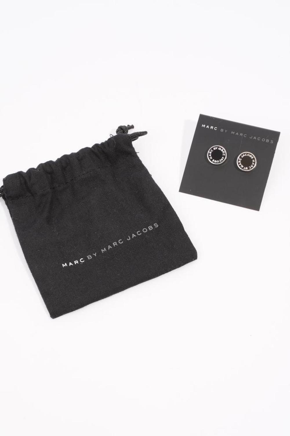 Marc Jacobs Logo Circular Earrings / Silver Base Metal