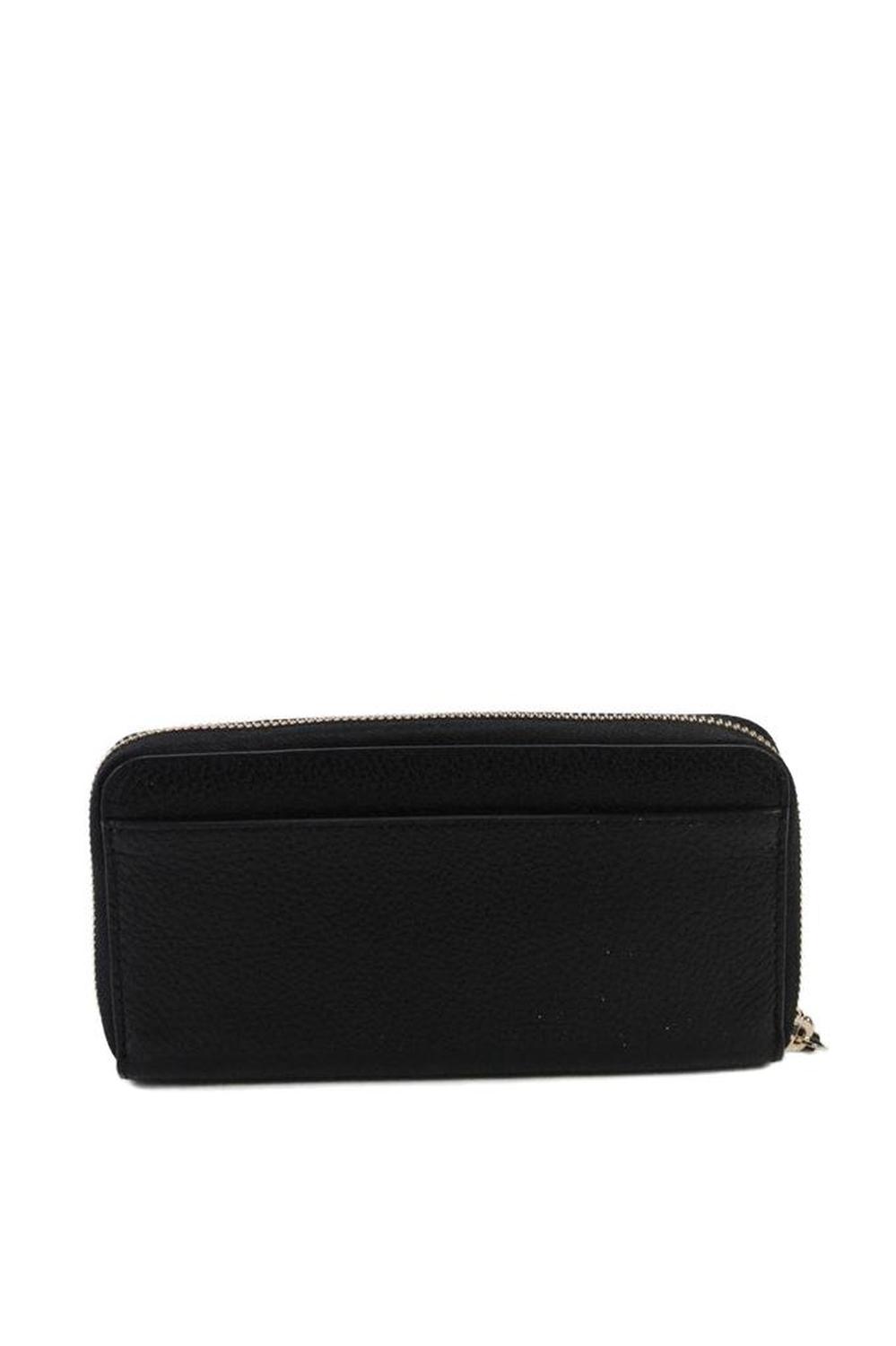 Kate Spade New York Womens Pebbled Leather Large Zip Around Ella Wallet Black