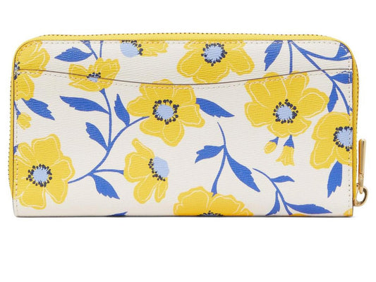 Morgan Sunshine Floral Printed Pvc Zip Around Continental Wallet
