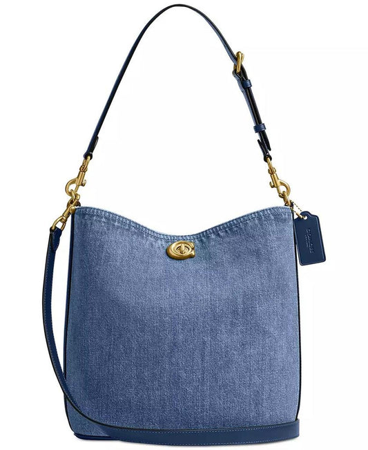 Willow Soft Small Denim Bucket Bag