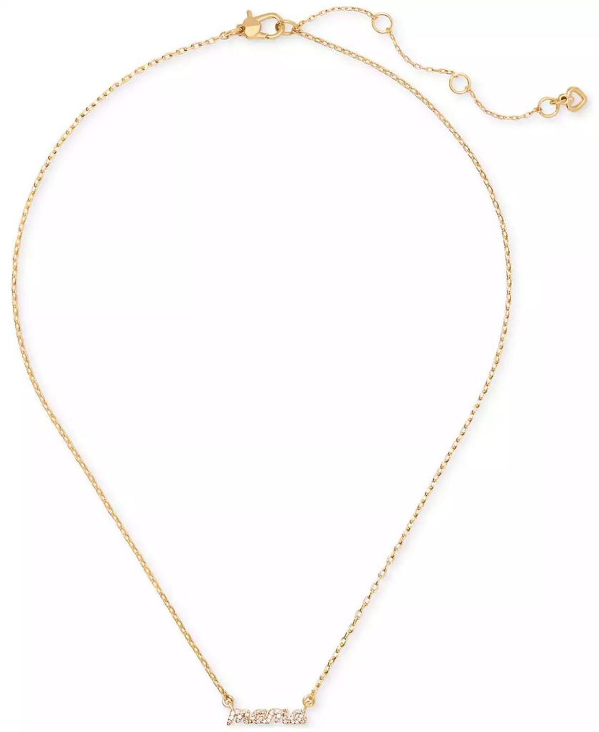 Gold-Tone Mama Said Pavé Pendant Necklace, 16" + 3" extender