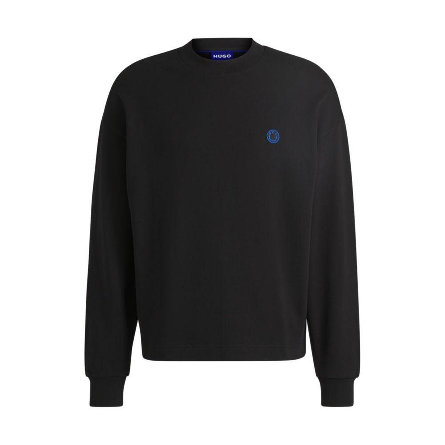 Cotton-terry sweatshirt with Happy logo patch