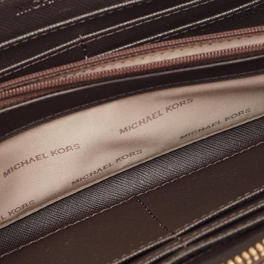 Michael Kors Signature Coated Canvas Logo Zip Around Wallet