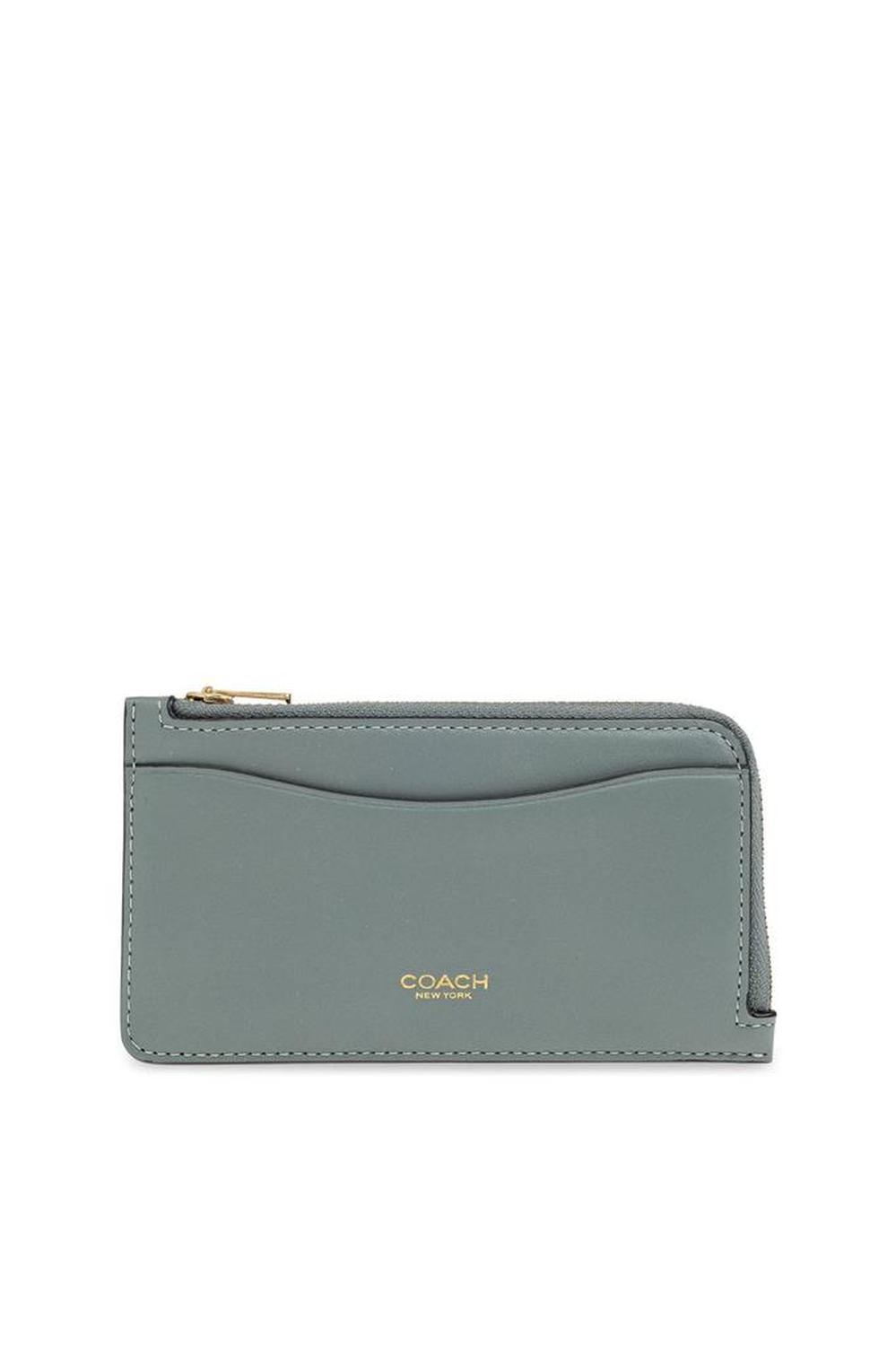 Coach Logo Detailed Zip-Up Wallet