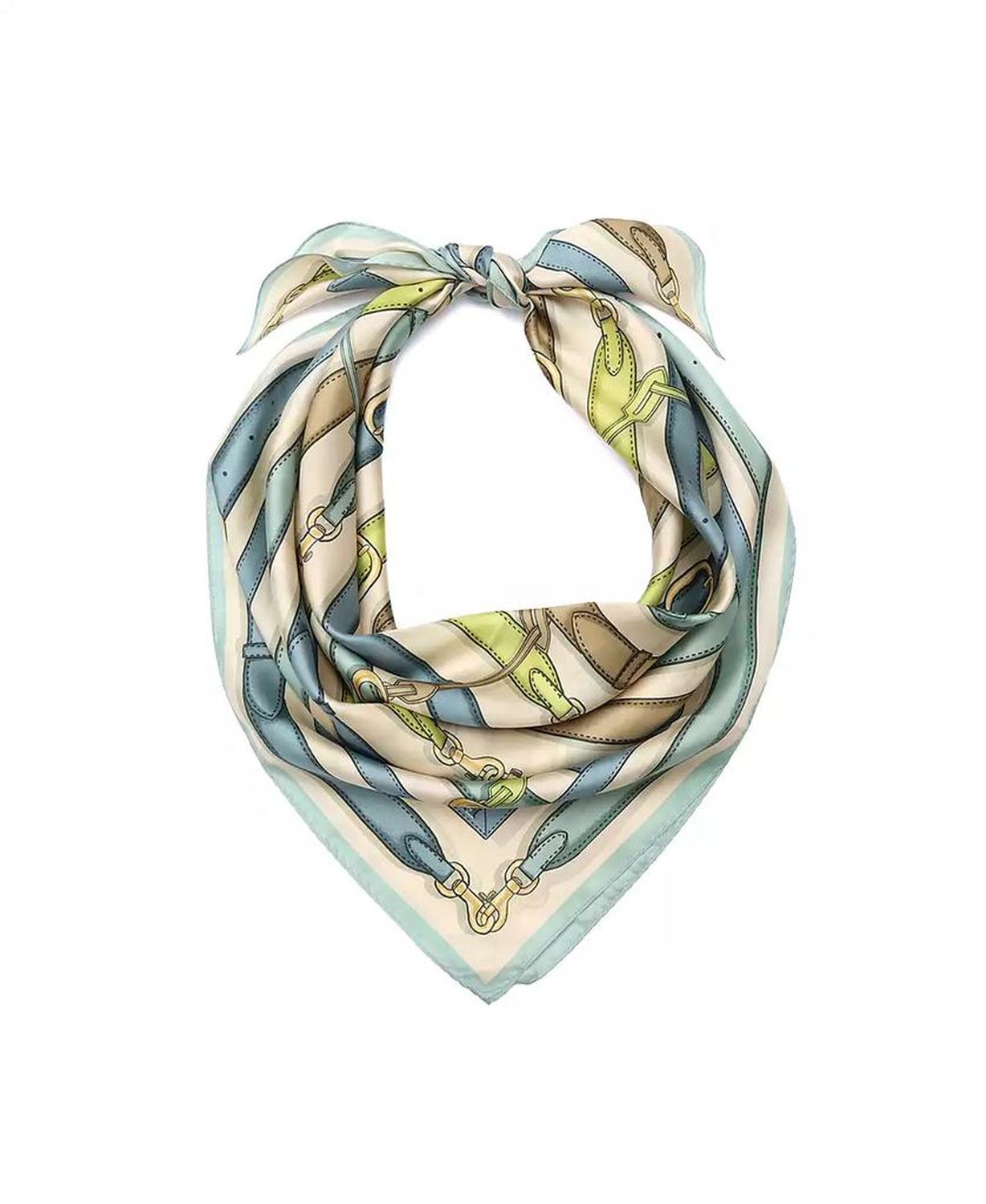 Bag Strap Print Silk Square Scarf